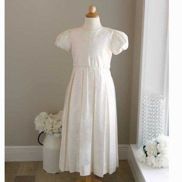 Strasburg Dress Ivory Silk ELEGANT Special Occasion Flower Girl Size 8 RARE FIND - Picture 1 of 10